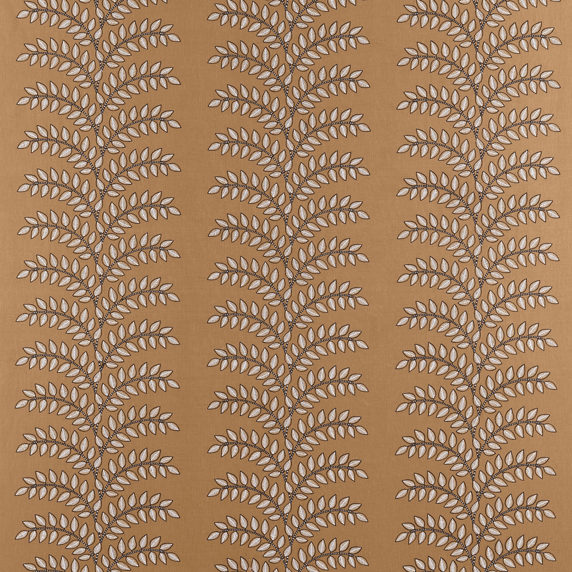 AW16106 Frondescence Embroidery Copper Belvedere Fabric by Anna French