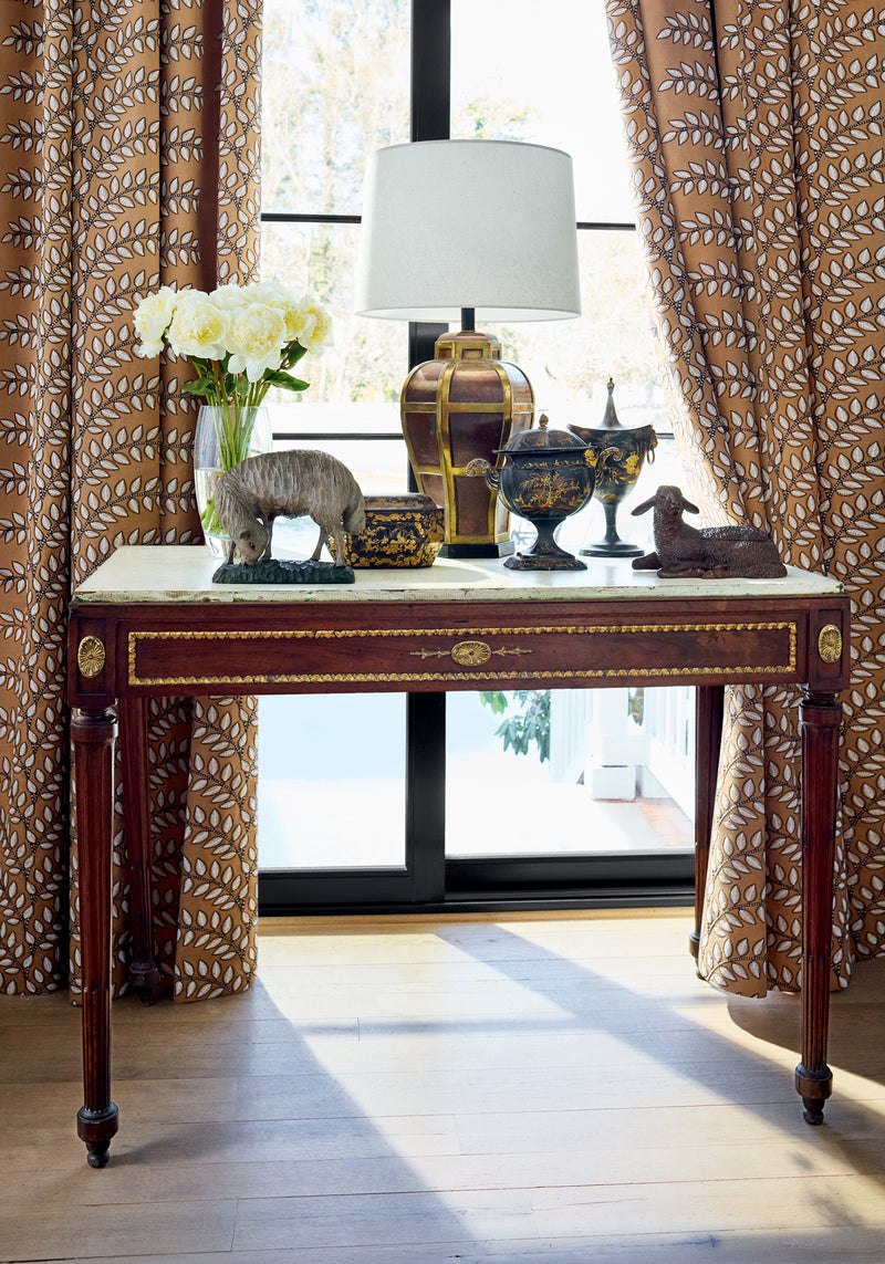 AW16106 Frondescence Embroidery Copper Belvedere Fabric by Anna French