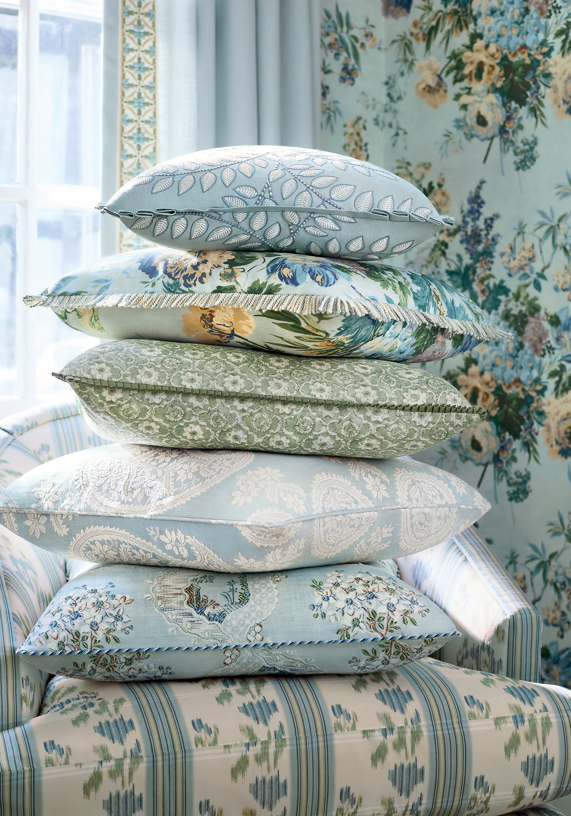 AW16108 Campania Paisley Robin's Egg Belvedere Fabric by Anna French