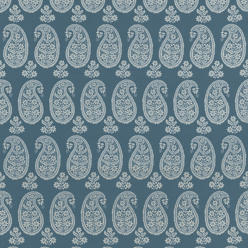 AW16110 Campania Paisley Blue Belvedere Fabric by Anna French