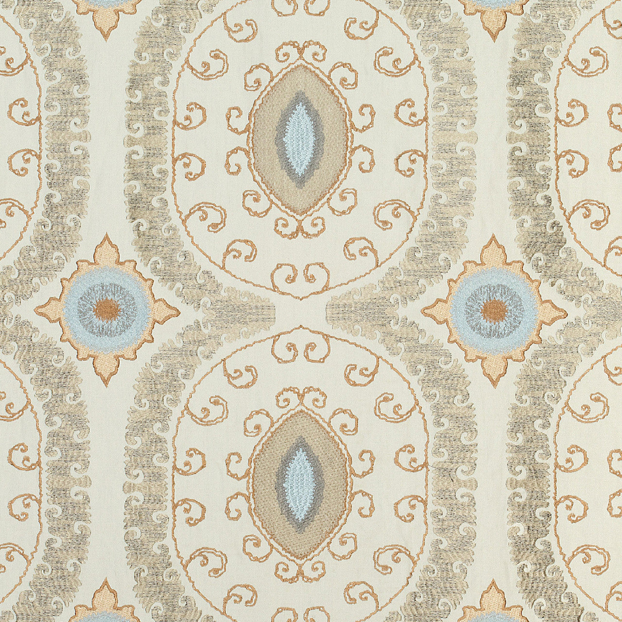 AW72974 Castile Embroidery Manor Beige Fabric by Anna French