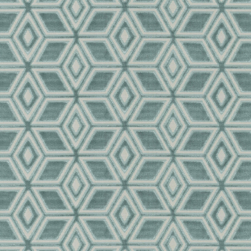 AW72983 Jardin Maze Manor Aqua Fabric by Anna French