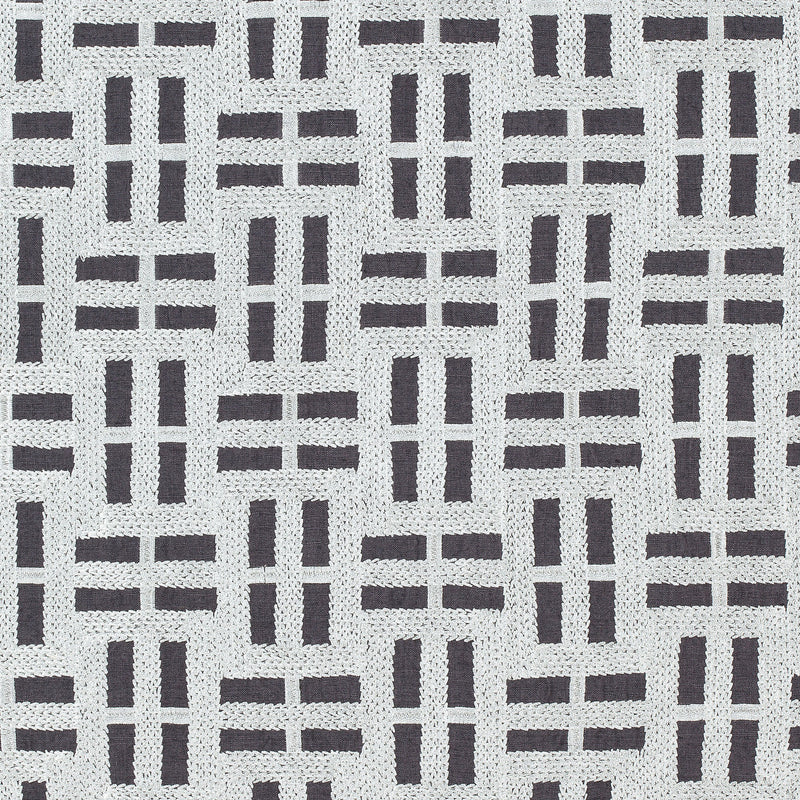 AW73001 Lock Embroidery Meridian Charcoal Fabric by Anna French
