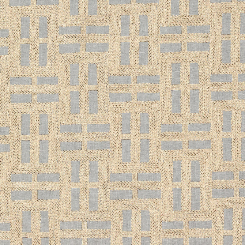 AW73002 Lock Embroidery Meridian Gold on Grey Fabric by Anna French