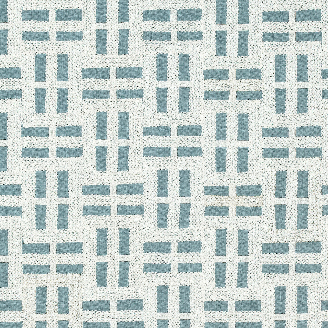 AW73003 Lock Embroidery Meridian Aqua Fabric by Anna French
