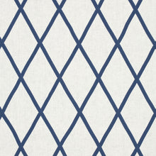 AW78708 Tarascon Trellis Applique Palampore Navy on White Fabric by Anna French