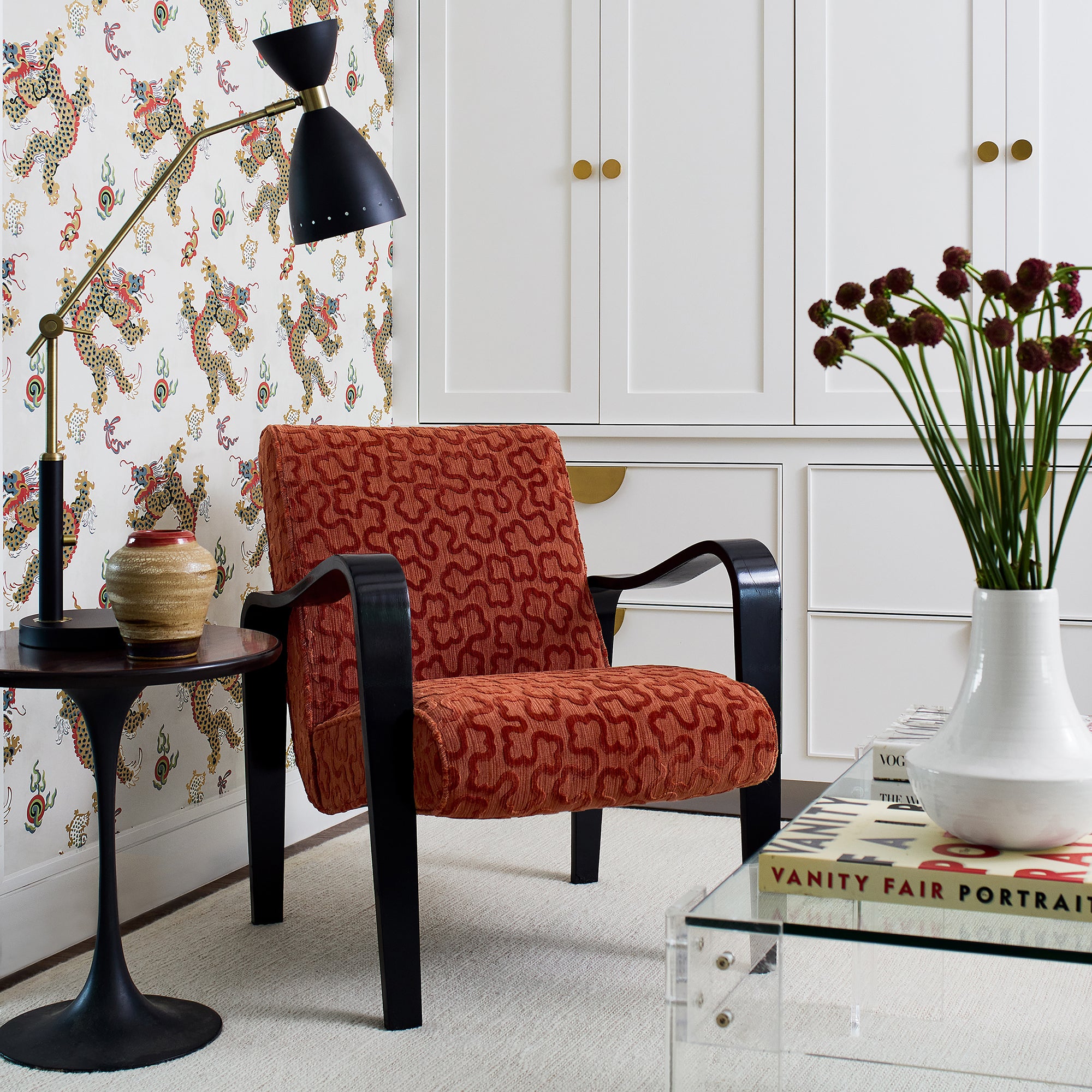 AW9248 Trefolia Velvet Paprika Camelot Fabric by Anna French