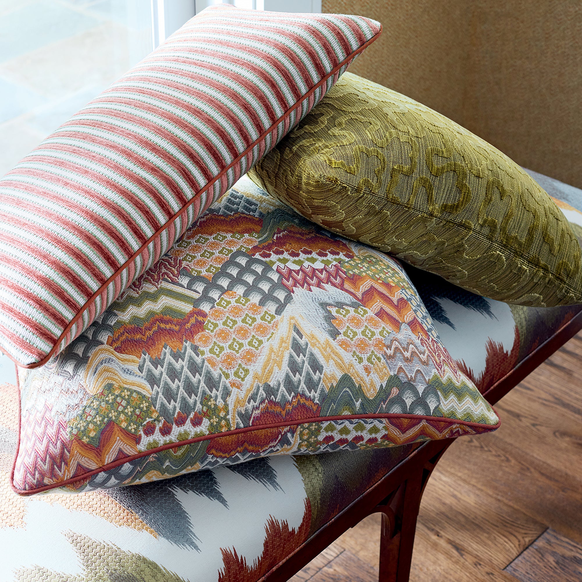 AW9256 Kamut Embroidery Autumn Camelot Fabric by Anna French