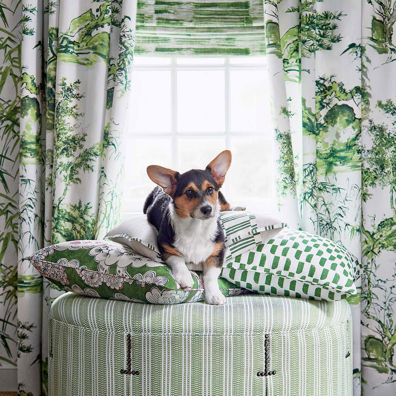 AW9848 Reed Stripe Nara Green Fabric by Anna French