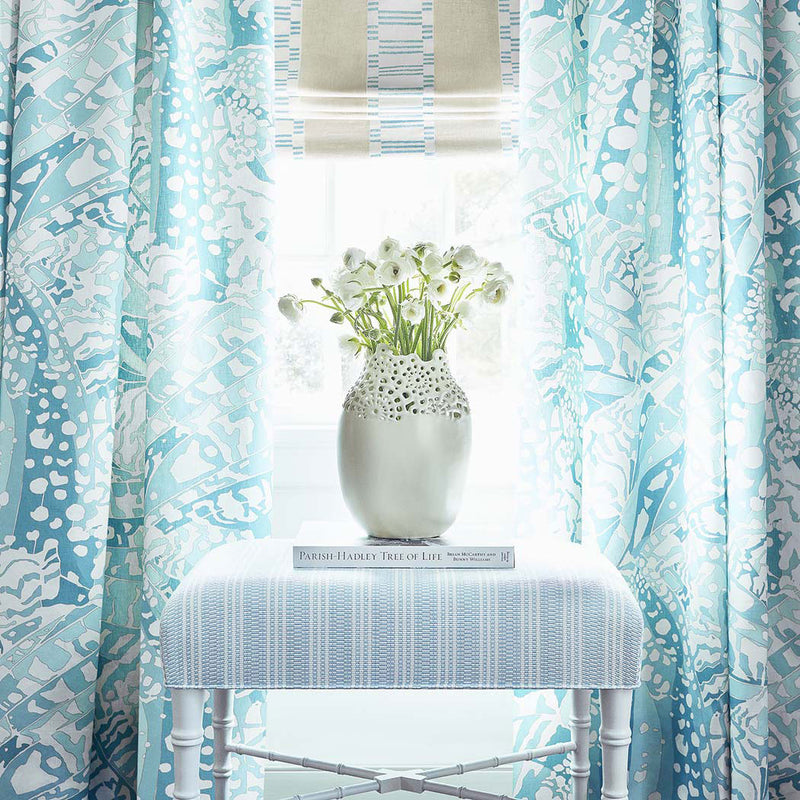 AW9850 Reed Stripe Nara Spa Blue Fabric by Anna French