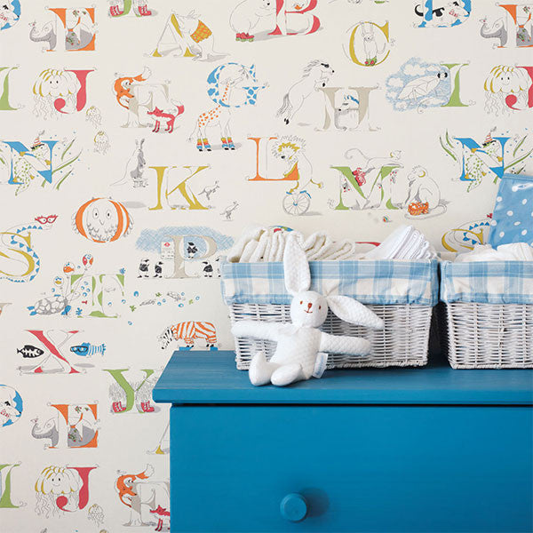 Alphabet Zoo Abracazoo Wallpaper by Sanderson