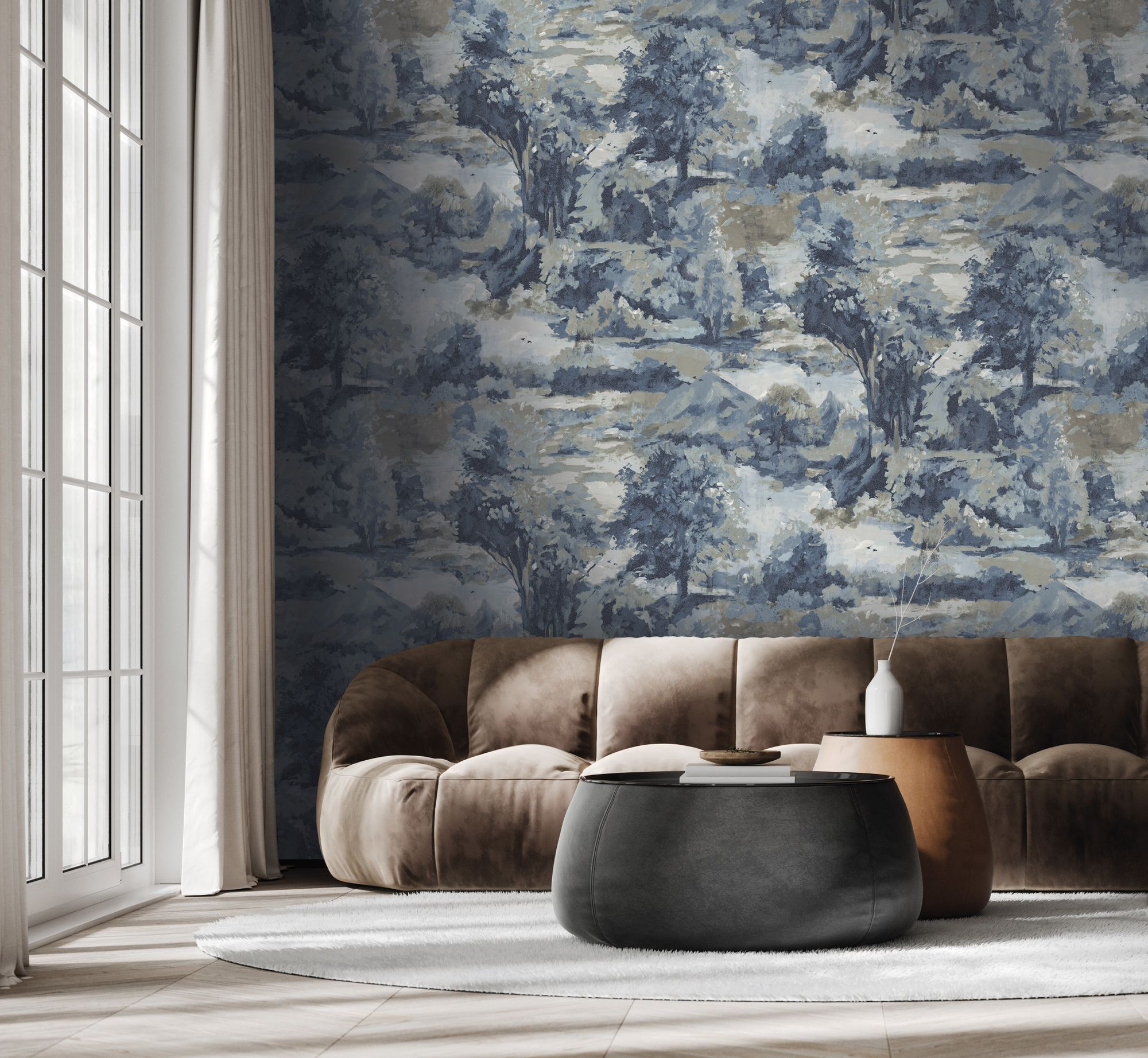GE02402 Alpine Whisper Sapphire Wallpaper by Sketch Twenty 3