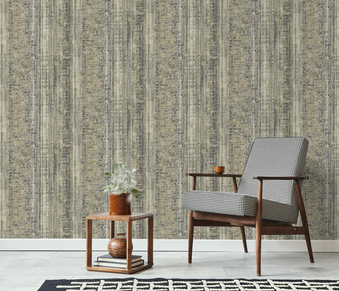 A74403 Armana Abstract Texture Black / Gold Wallpaper by Grandeco