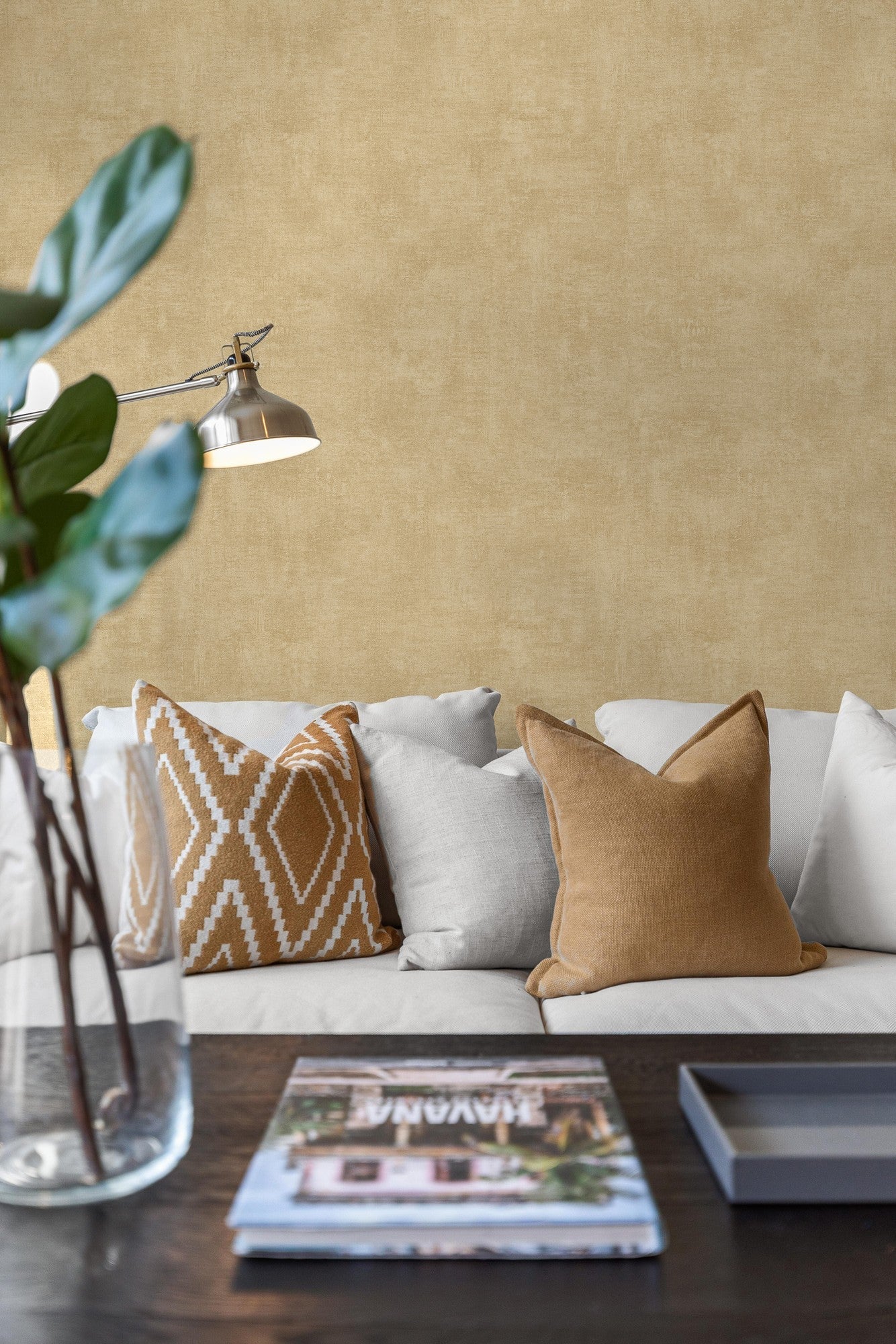 B00010 Raphia Single Ocre Palette Wallpaper by Coordonné