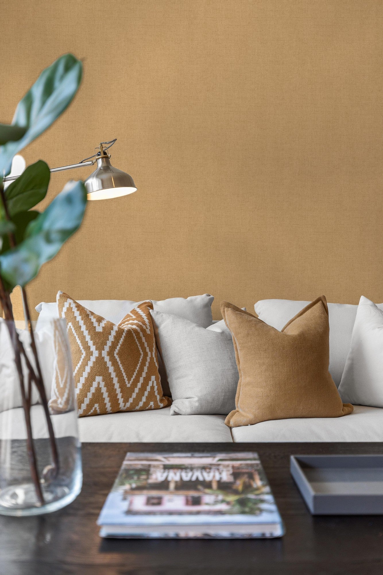 B00013 Lin Single Ocre Palette Wallpaper by Coordonné