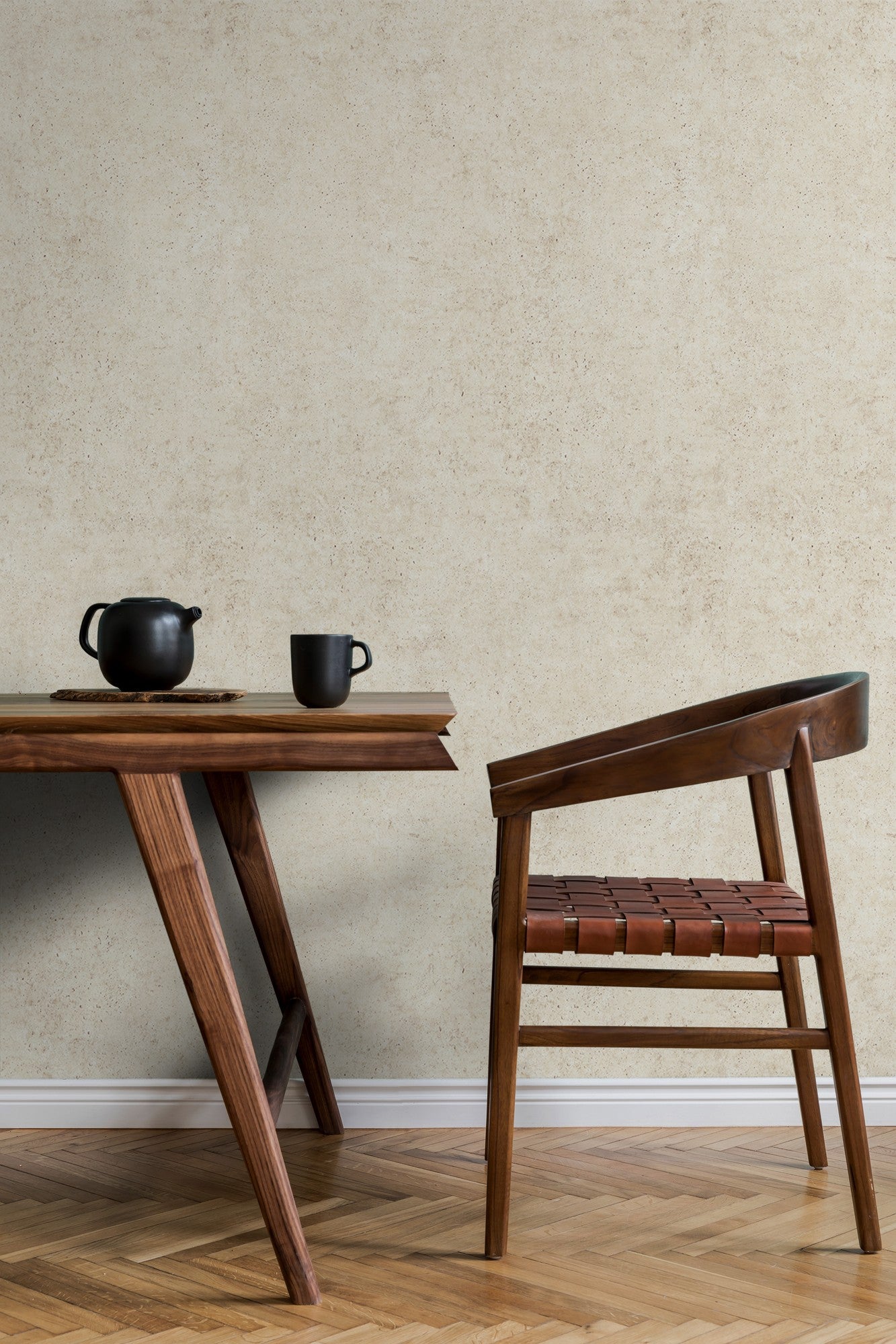 B00014 Ciment Single Corail Palette Wallpaper by Coordonné
