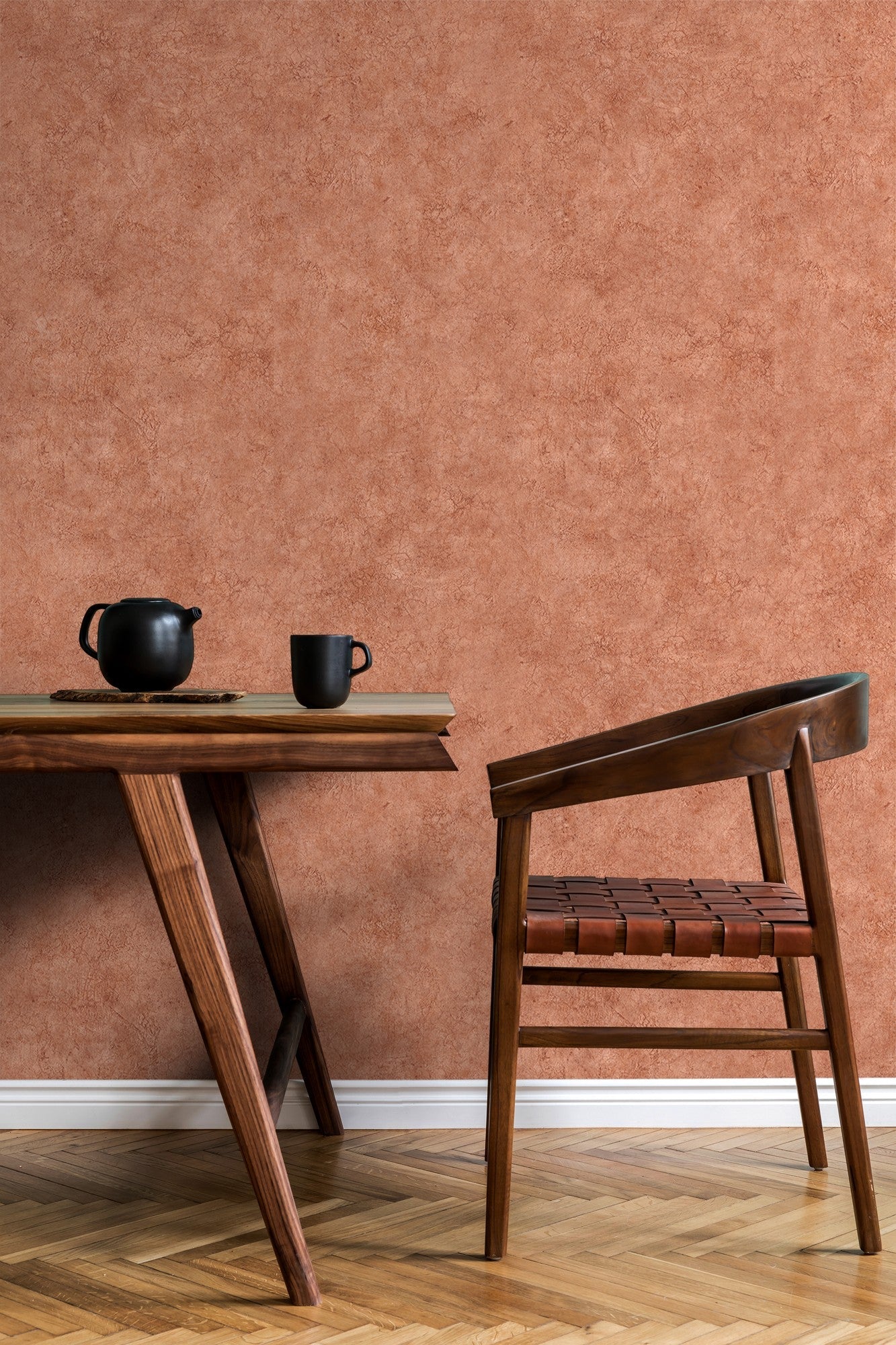 B00018 Riz Single Corail Palette Wallpaper by Coordonné