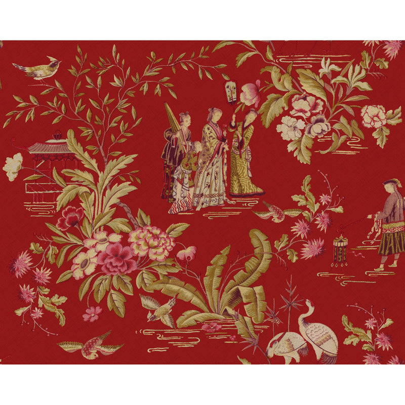 Tang Walk Ruby Forbidden City Wallpaper by Coordonné