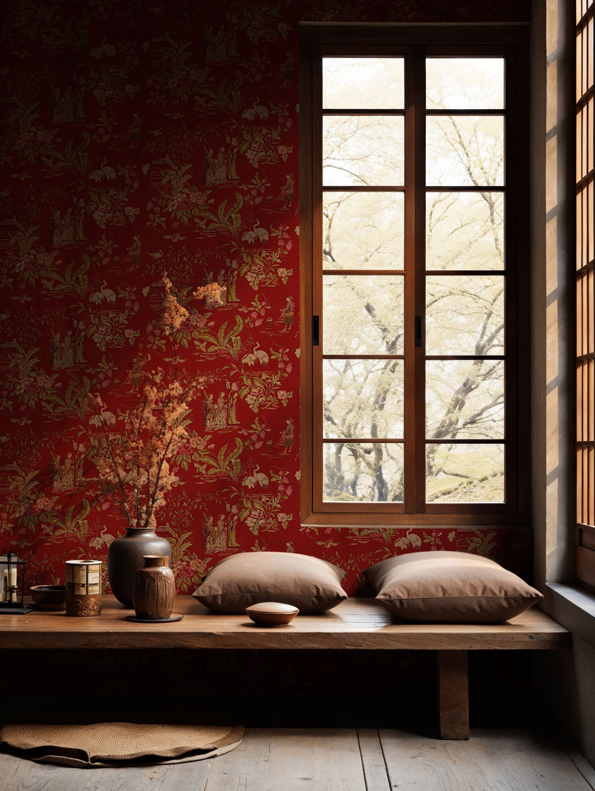 Tang Walk Ruby Forbidden City Wallpaper by Coordonné