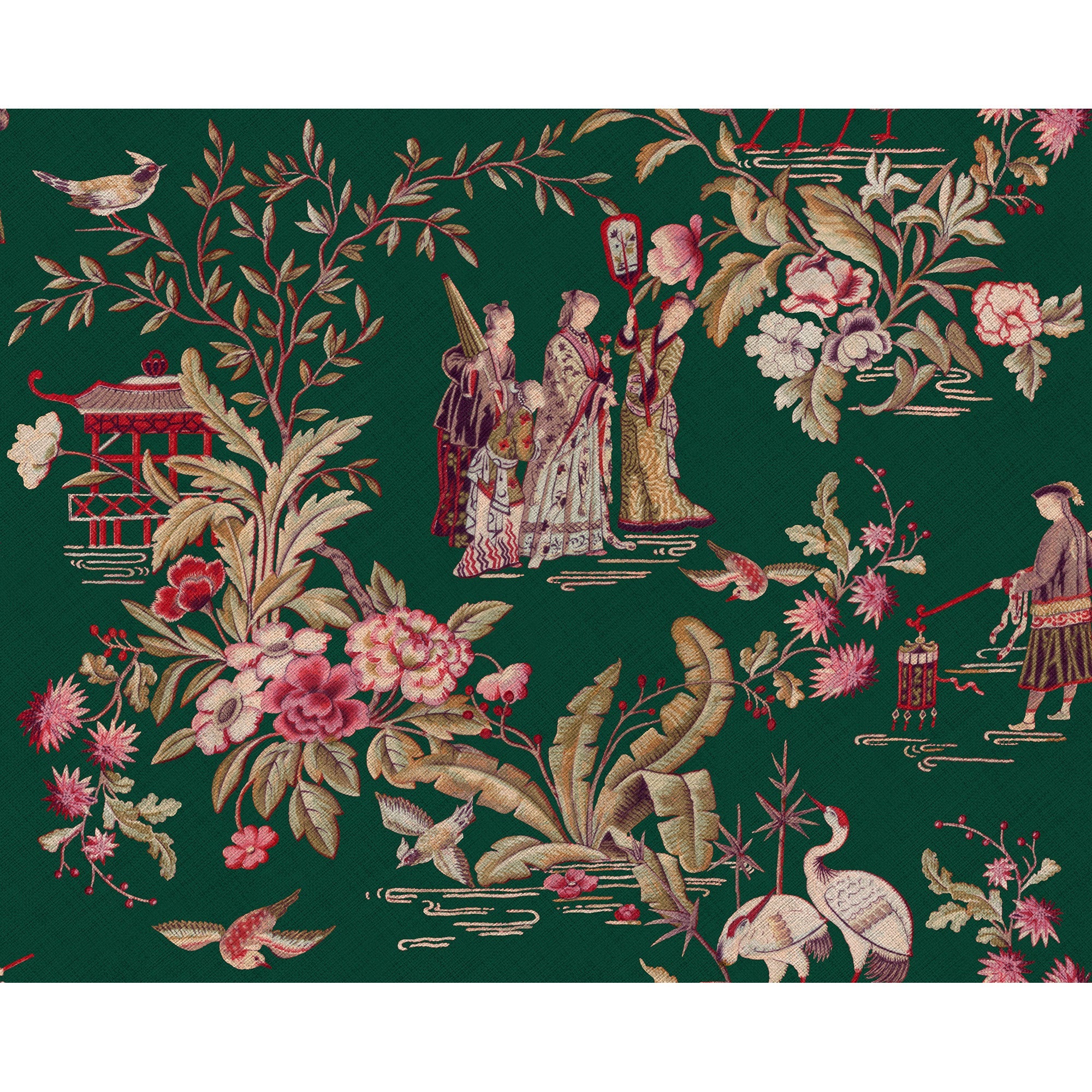 Tang Walk Emerald Forbidden City Wallpaper by Coordonné