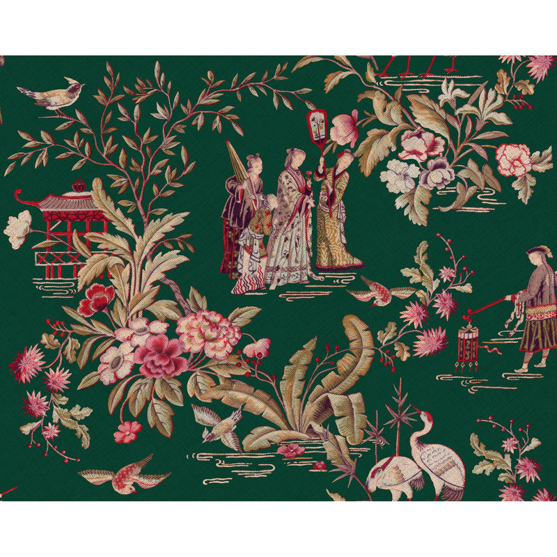 Tang Walk Emerald Forbidden City Wallpaper by Coordonné