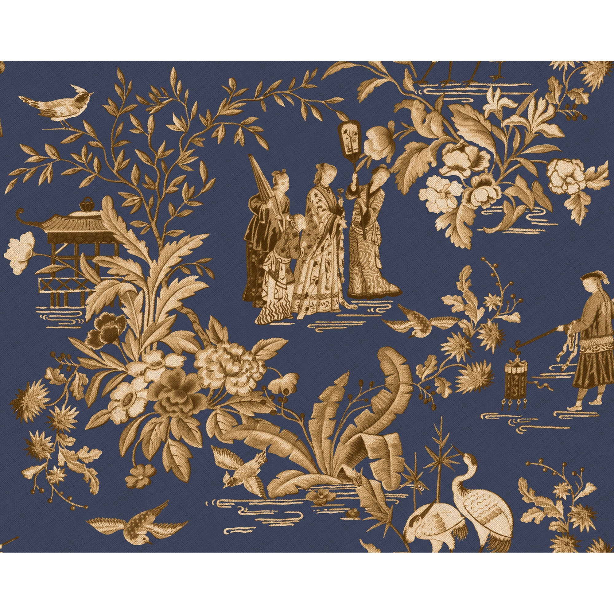 Tang Walk Sapphire Forbidden City Wallpaper by Coordonné
