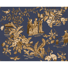Tang Walk Sapphire Forbidden City Wallpaper by Coordonné