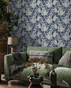 Willow Poem Sapphire Forbidden City Wallpaper by Coordonné