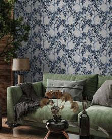 Willow Poem Sapphire Forbidden City Wallpaper by Coordonné