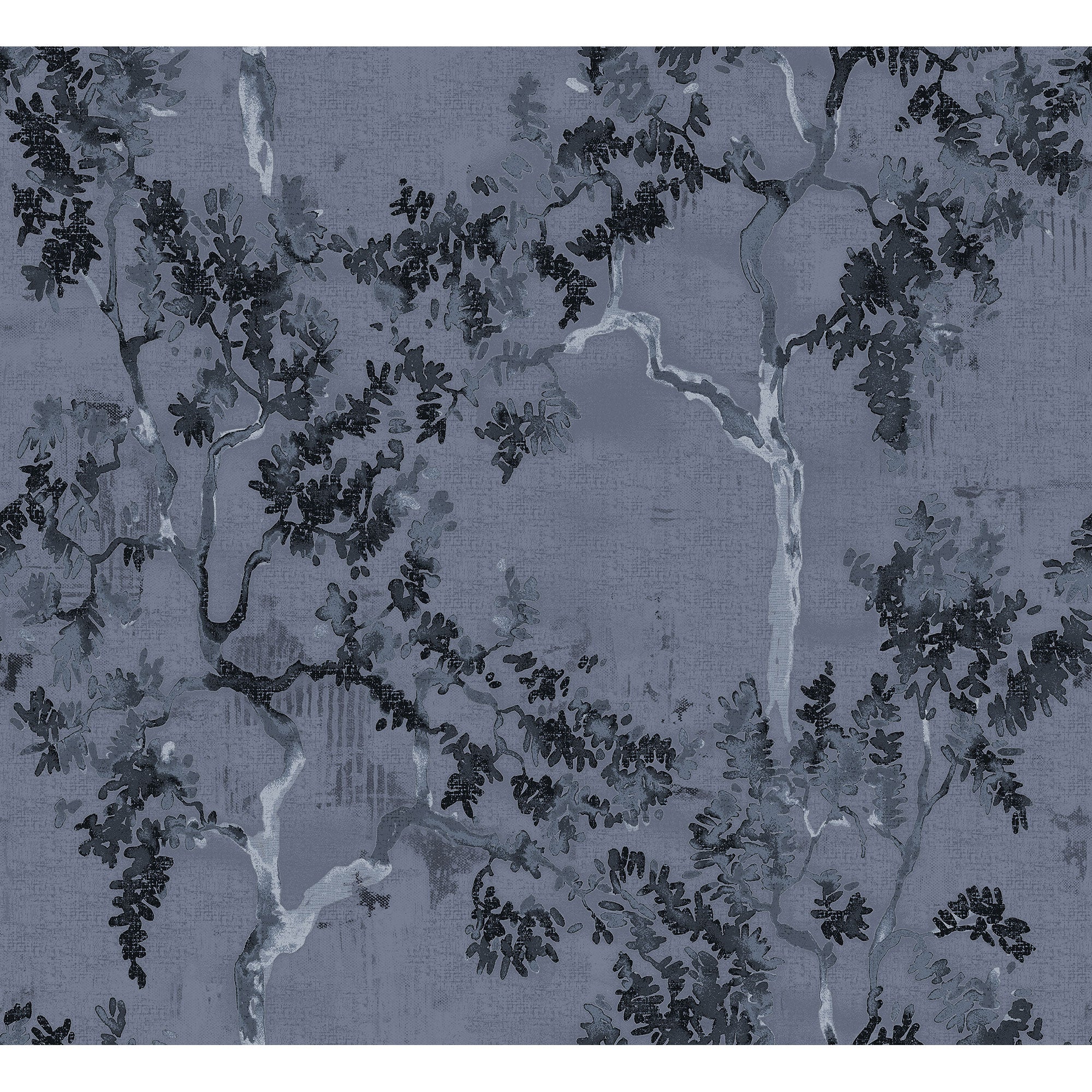 Willow Poem Navy Forbidden City Wallpaper by Coordonné