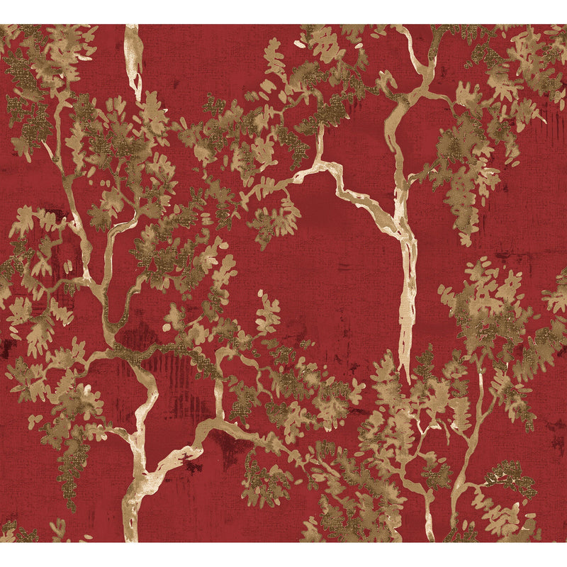 Willow Poem Ruby Forbidden City Wallpaper by Coordonné