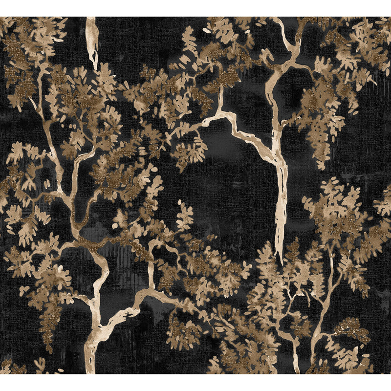 Willow Poem Onyx Forbidden City Wallpaper by Coordonné