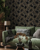 Willow Poem Onyx Forbidden City Wallpaper by Coordonné