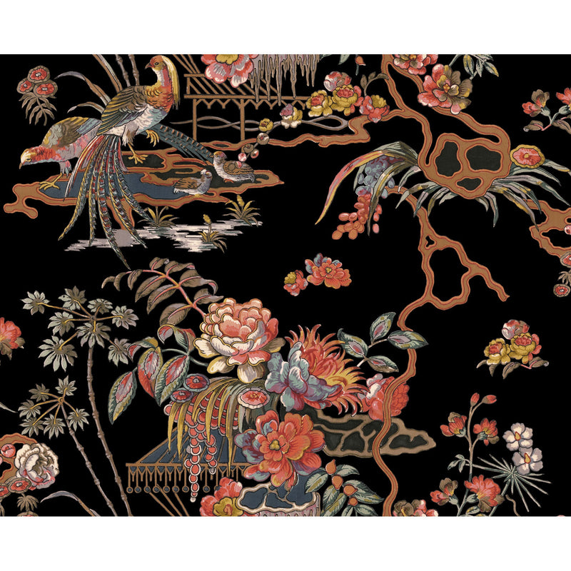Sacred Pheasants Onyx Forbidden City Wallpaper by Coordonné