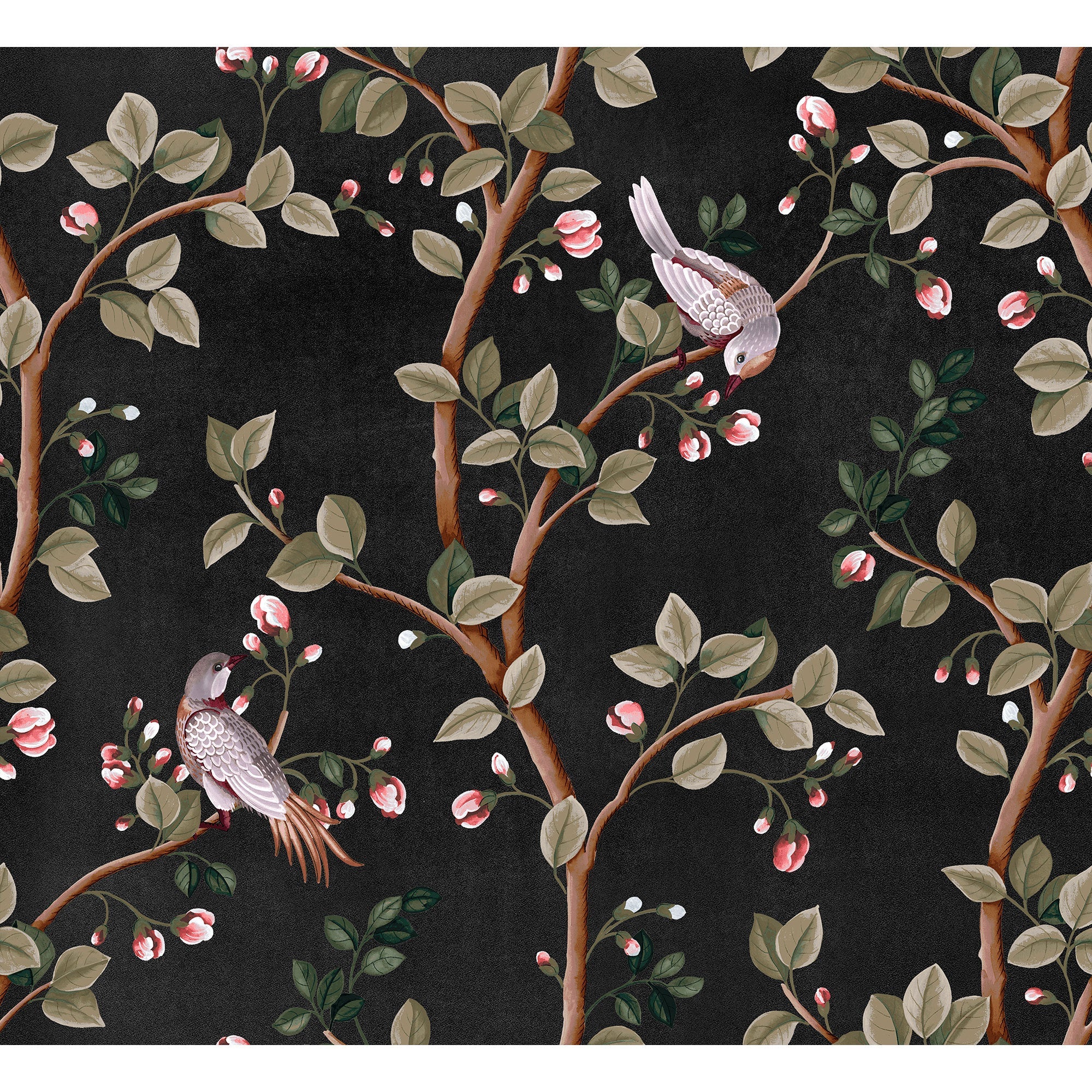Birds Prosperity Onyx Forbidden City Wallpaper by Coordonné