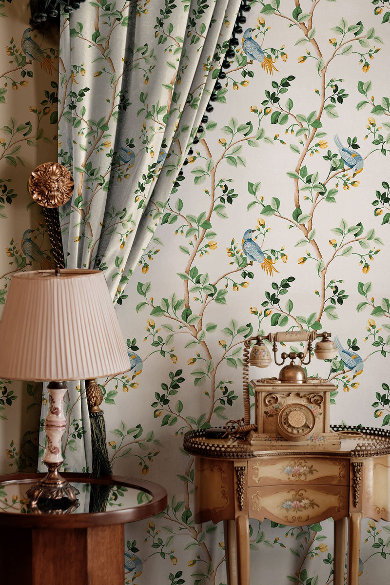 Birds Prosperity Swan Forbidden City Wallpaper by Coordonné