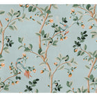 Birds Prosperity Turquoise Forbidden City Wallpaper by Coordonné