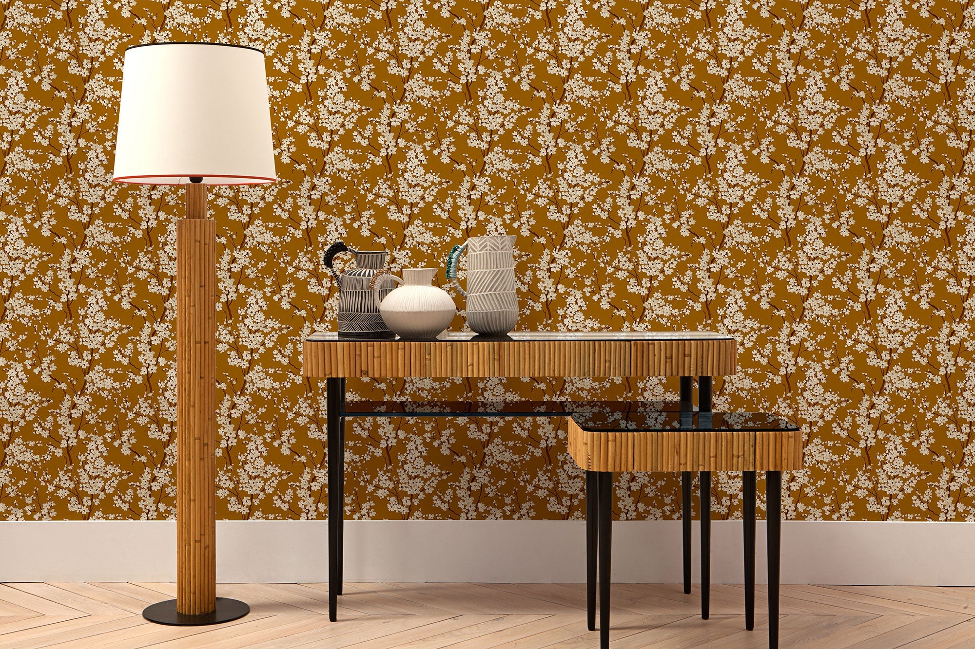 Cherry Blossom Honey Forbidden City Wallpaper by Coordonné