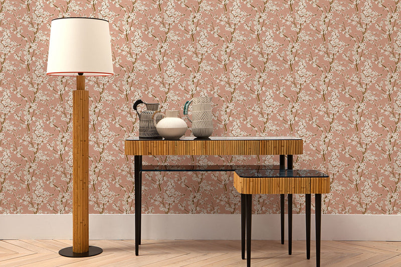 Cherry Blossom Rose Forbidden City Wallpaper by Coordonné