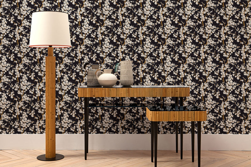 Cherry Blossom Onyx Forbidden City Wallpaper by Coordonné