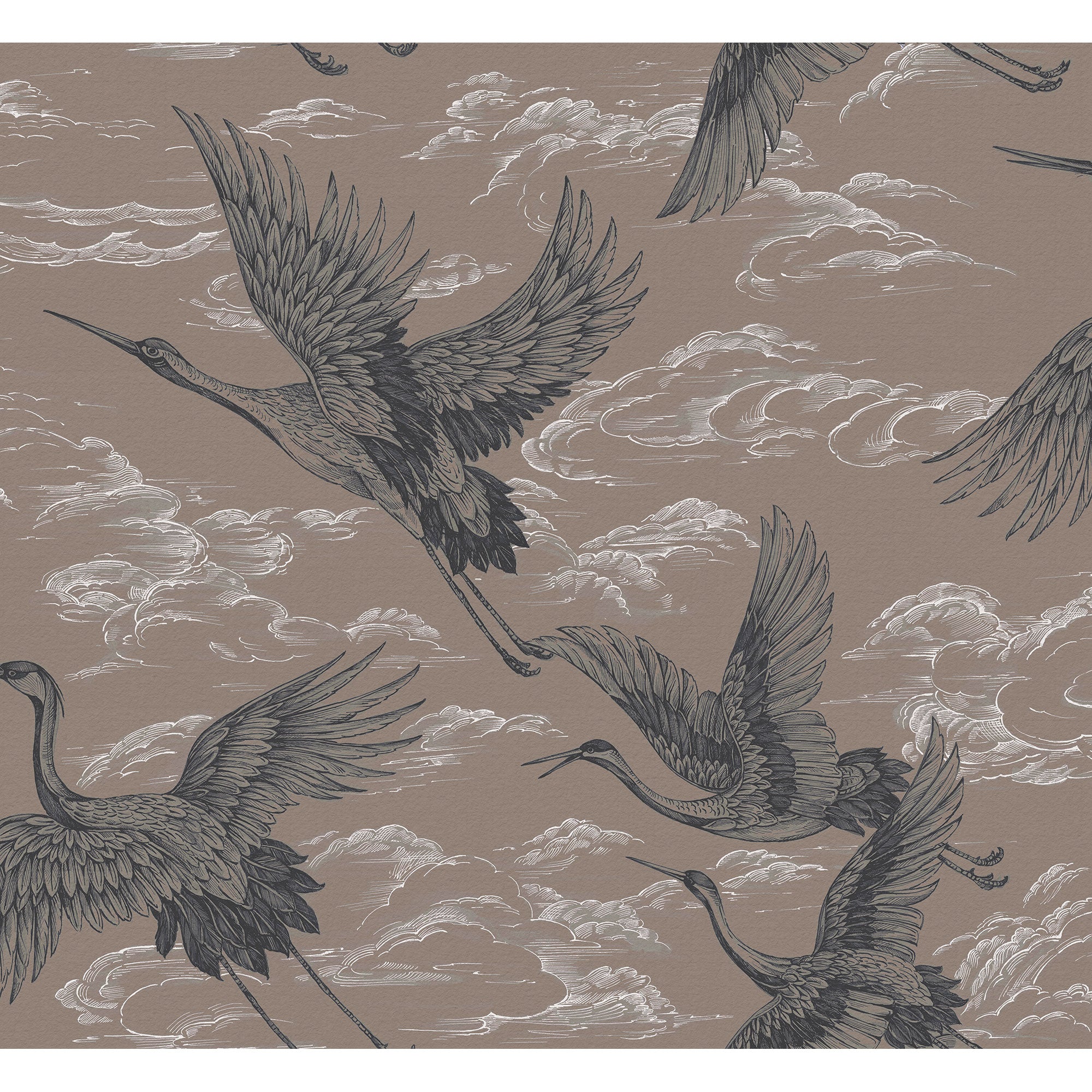 Imperial Ibis Jute Forbidden City Wallpaper by Coordonné