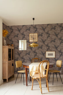 Imperial Ibis Jute Forbidden City Wallpaper by Coordonné
