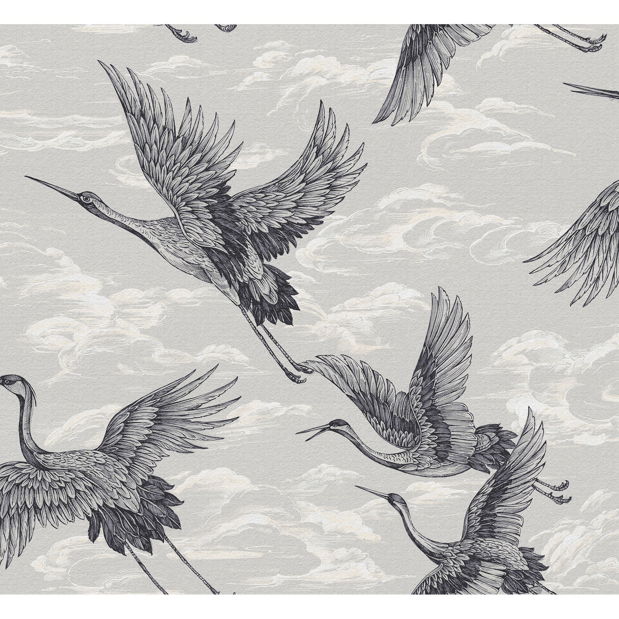 Imperial Ibis Swan Forbidden City Wallpaper by Coordonné