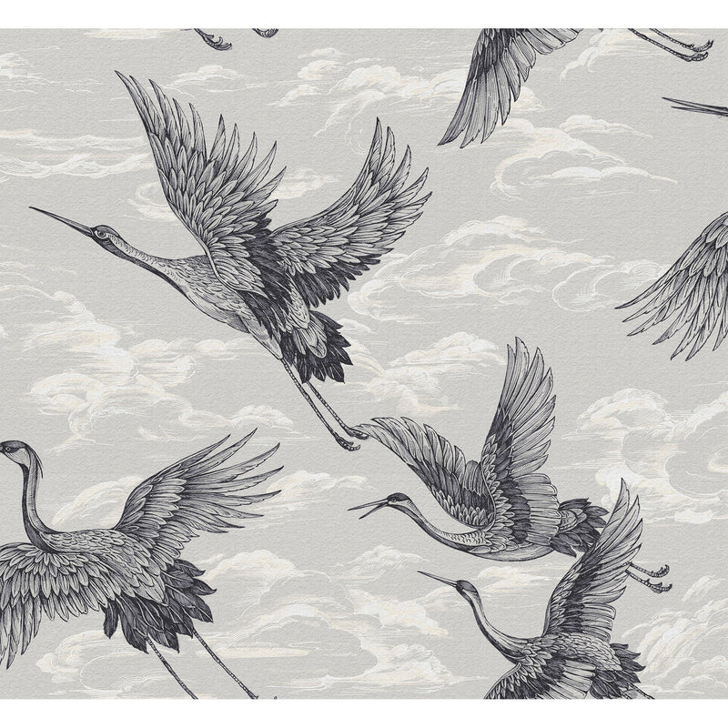 Imperial Ibis Swan Forbidden City Wallpaper by Coordonné