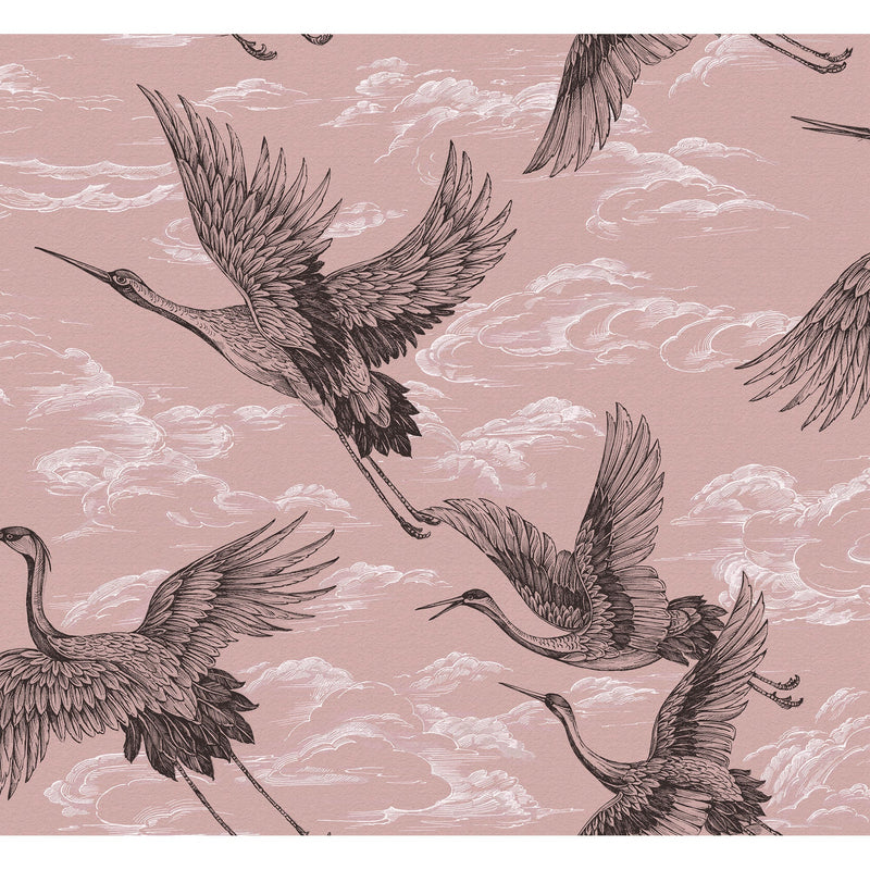 Imperial Ibis Rose Forbidden City Wallpaper by Coordonné