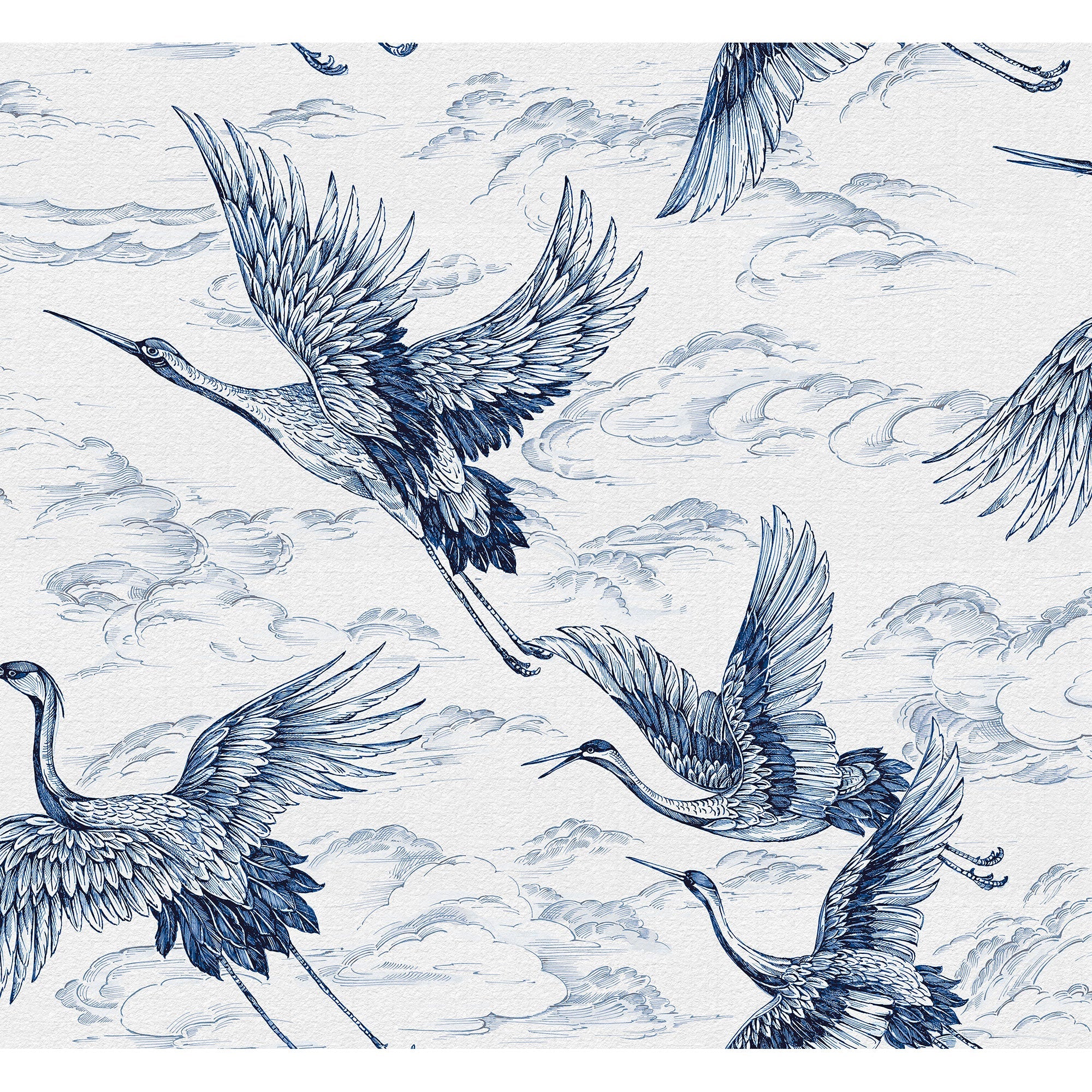 Imperial Ibis Sapphire Forbidden City Wallpaper by Coordonné