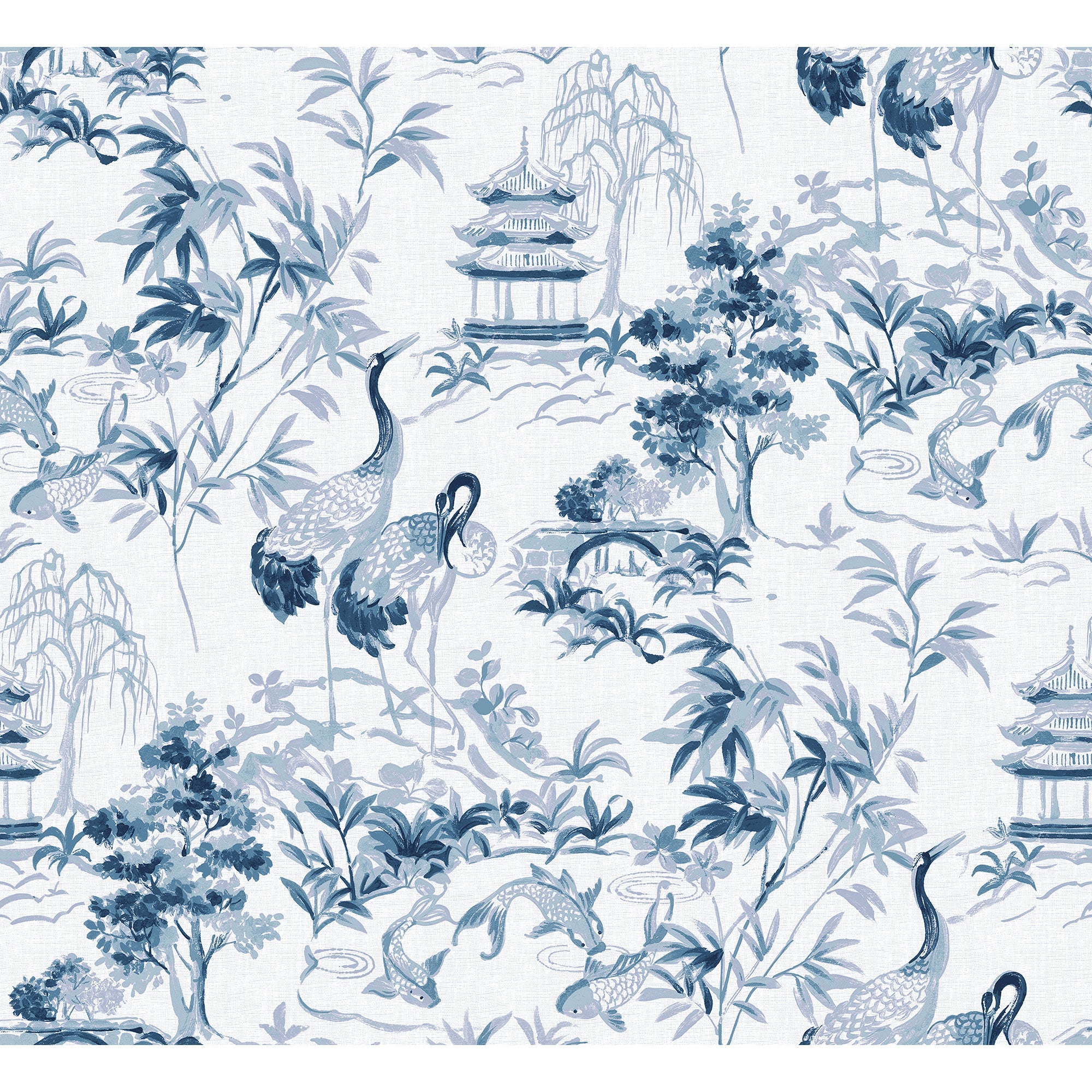 Ming Pagoda Sapphire Forbidden City Wallpaper by Coordonné