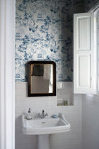 Ming Pagoda Sapphire Forbidden City Wallpaper by Coordonné