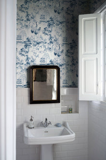 Ming Pagoda Sapphire Forbidden City Wallpaper by Coordonné