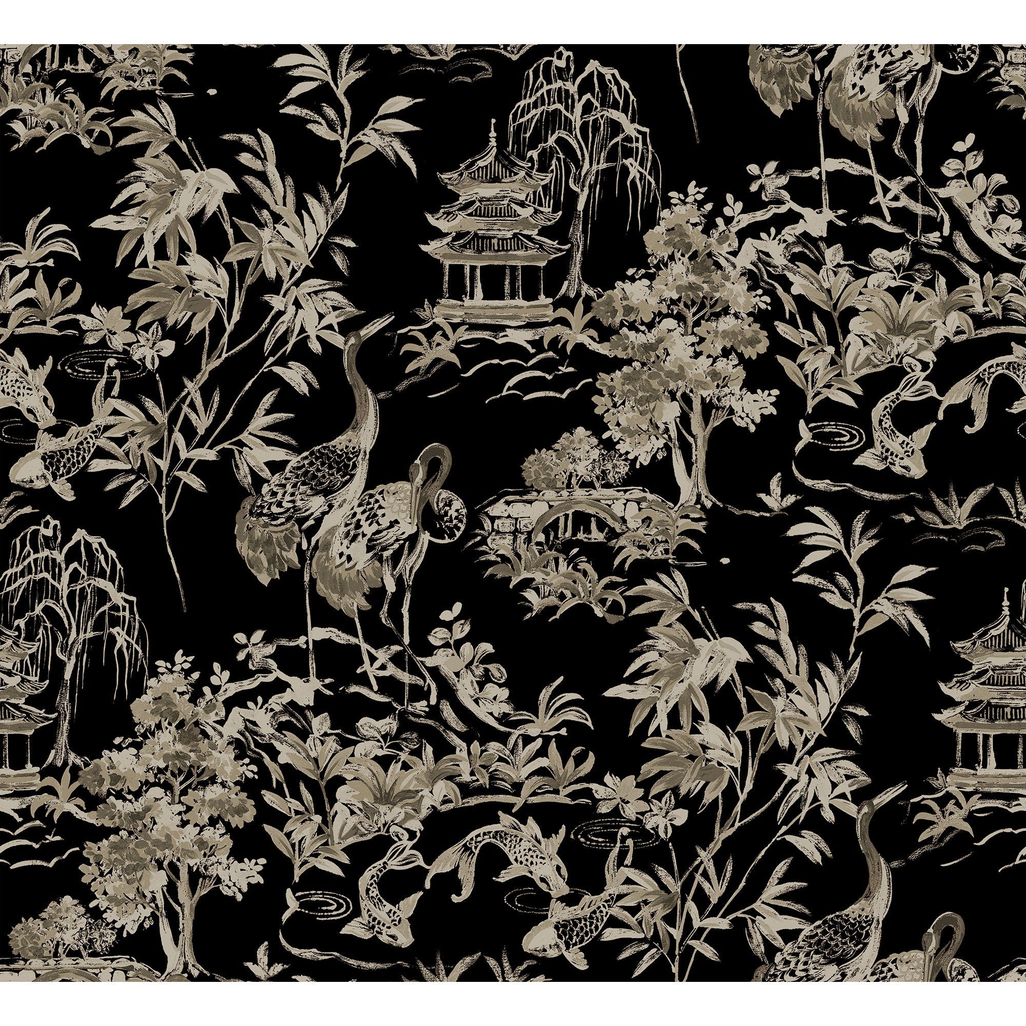 Ming Pagoda Onyx Forbidden City Wallpaper by Coordonné